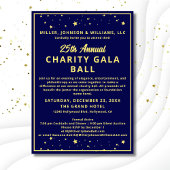 Elegant Bedrijf Charity Gala Ball Blauw Goud Kaart