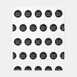 elegant bedrijf Custom Black Logo Fleece Deken