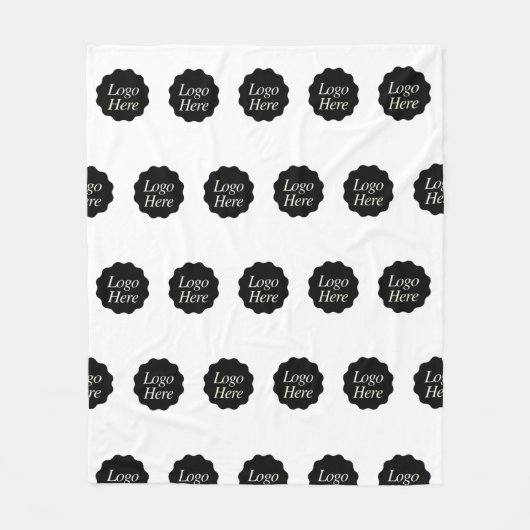 elegant bedrijf Custom Black Logo Fleece Deken (Voorkant)