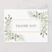 Elegant bedrijf dank u botanisch groen briefkaart (Voorkant)