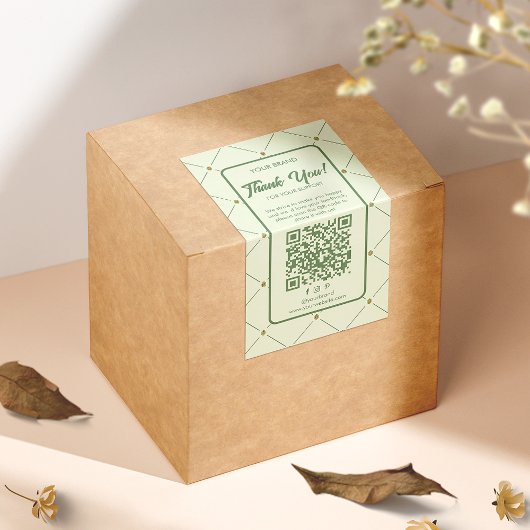 Elegant Bedrijf Dank u Box Seal Label QR-code