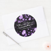 Elegant bedrijf dank u Paarse glitter harten Ronde Sticker (Envelop)