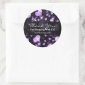 Elegant bedrijf dank u Paarse glitter harten Ronde Sticker (Tas)