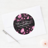 Elegant bedrijf dank u roze glitter harten ronde sticker (Envelop)
