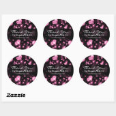 Elegant bedrijf dank u roze glitter harten ronde sticker (Vel)