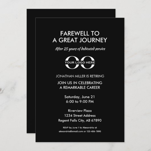 Elegant Bedrijf Pensioen Viering Kaart (Voorkant / Achterkant)