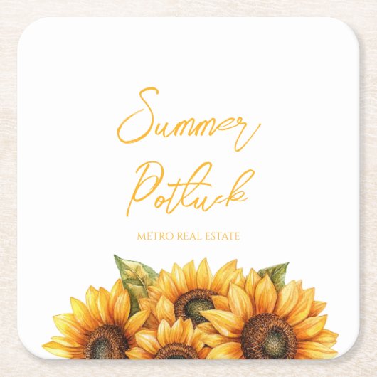 Elegant Bedrijf Zomer Event Kartonnen Onderzetters (Voorkant)