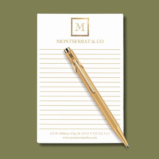 Elegant Bedrijfs Monogram Logo Gouden Vierkante Ge Post-it® Notes