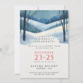 Elegant Bedrijfsblauw Winterlandschap Aquarel Kaart (Voorkant)