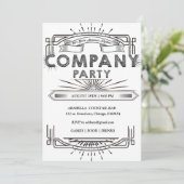 Elegant Bedrijfsfeest Zwart en Wit Sjabloon Kaart (Staand voorkant)