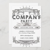 Elegant Bedrijfsfeest Zwart en Wit Sjabloon Kaart (Voorkant / Achterkant)