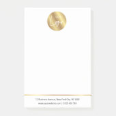 Elegant bedrijfslogo nep goudeffect merknaam post-it® notes (Voorkant)