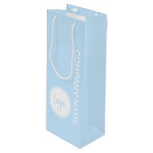 ELEGANT BEDRIJFSMERK BEDRIJFSNAAM & LOGO ON BLUE WIJN CADEAUTAS (Voorkant Gekanteld)