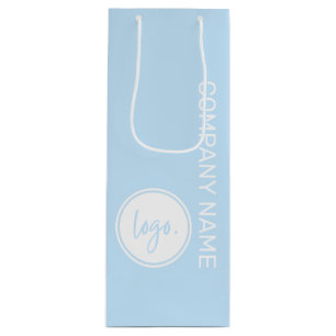 ELEGANT BEDRIJFSMERK BEDRIJFSNAAM & LOGO ON BLUE WIJN CADEAUTAS