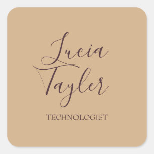 Elegant bedrijfsscriptbrij vierkante sticker