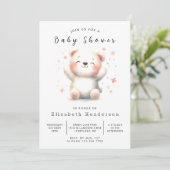 Elegant bedrukbaar Beren Baby shower Kaart (Staand voorkant)