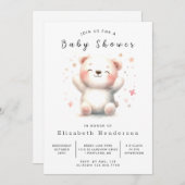 Elegant bedrukbaar Beren Baby shower Kaart (Voorkant / Achterkant)