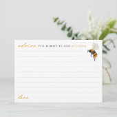 Elegant Bee and Honeycomb Baby shower Advice Advieskaart (Staand voorkant)