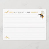 Elegant Bee and Honeycomb Baby shower Advice Advieskaart (Voorkant)