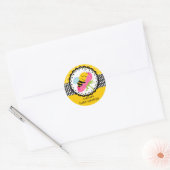 Elegant Bee Baby shower Ronde Sticker (Envelop)