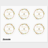 Elegant Bee en Daisies Vrijgezellenfeest Ronde Sticker (Vel)