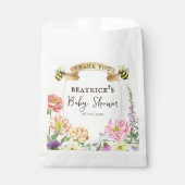 Elegant Bee en Wildflower Baby shower Dank u Bedankzakje (Voorkant)