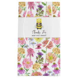 Elegant Bee en Wildflower Baby shower Favor Bag Klein Cadeauzakje