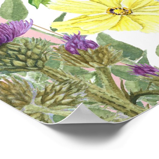 Elegant Bee en Wildflower Baby shower Welkom Poster (Hoek)