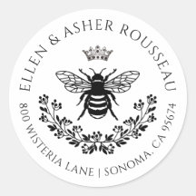 Elegant Bee Floral Passen getrouwd Naam Logo