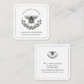 Elegant Bee Laurel Gardener Landscaper Vierkante Visitekaartje (Voorkant / Achterkant)