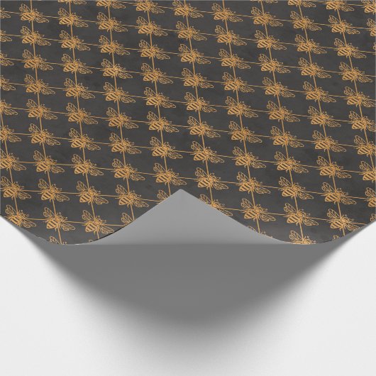 Elegant Bee pattern Cadeaupapier (Hoek)