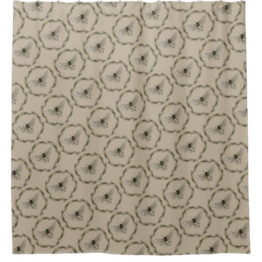 Elegant bee Print Shower Curtain Douchegordijn (Voorkant)