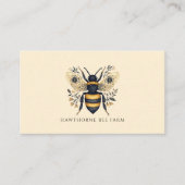 Elegant Beekeeper Apiary Botanical Bee Template Visitekaartje (Voorkant)