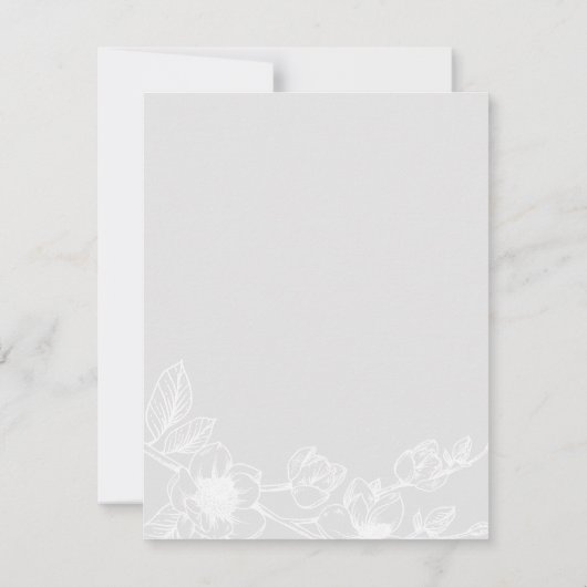 Elegant begrafenis Dank je wel | Blauwe Magnolia Bedankkaart (Achterkant)