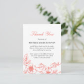 Elegant begrafenis Dank je wel | Coral Magnolia Bedankkaart (Staand voorkant)