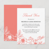 Elegant begrafenis Dank je wel | Coral Magnolia Bedankkaart (Voorkant / Achterkant)