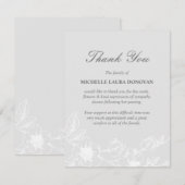 Elegant begrafenis Dank je wel | Silver Magnolia Bedankkaart (Voorkant / Achterkant)