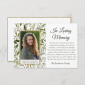 Elegant begrafenis eucalyptus in liefhebbend geheu bedankkaart (Voorkant / Achterkant)