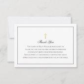 Elegant Begrafenis Religieus Goud Kruis Bedankkaart (Voorkant)