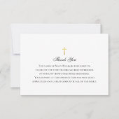 Elegant Begrafenis Religieus Herdenkingskruis Bedankkaart (Voorkant)