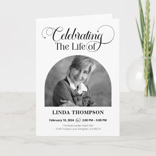 Elegant begrafenismonument ter ere van het leven programma (Voorkant)