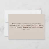 Elegant begrafenismonument van familie bedankkaart (Achterkant)