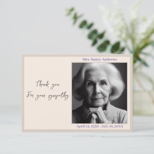 Elegant begrafenismonument van familie bedankkaart (Staand voorkant)