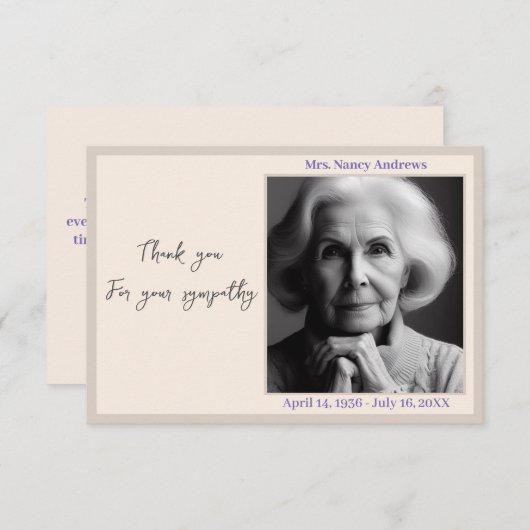 Elegant begrafenismonument van familie bedankkaart (Voorkant / Achterkant)