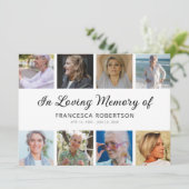 Elegant begrafenisviering van het leven kaart (Staand voorkant)