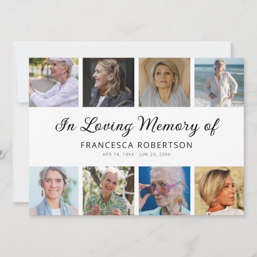 Elegant begrafenisviering van het leven kaart (Voorkant)