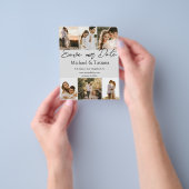elegant behalve datum 6 foto's collage bruiloft flyer (Hand)
