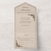 Elegant Beige  Alle in één bruiloft Uitnodiging (Binnen)