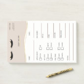 Elegant beige and gold Lash Client  Post-it® Notes (Op bureau)