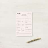 Elegant Beige and gold Lash Client Post-it® Notes (Op bureau)